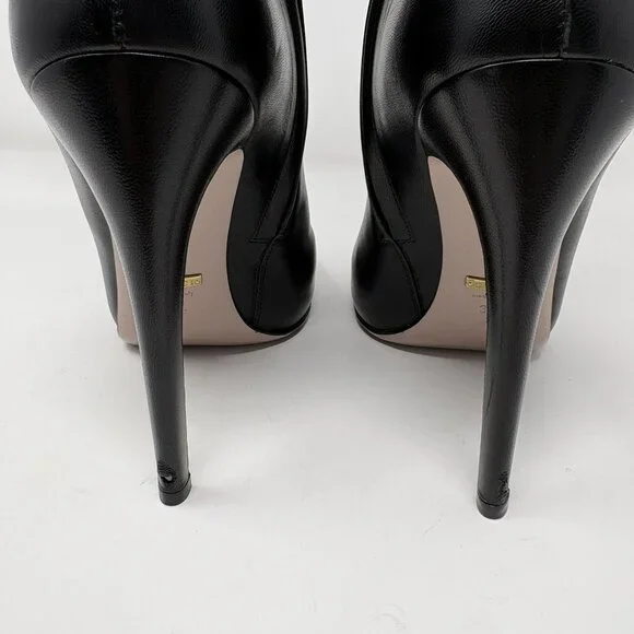 Gucci Goldie Leather Heel Ankle Boots Black Size 39.5 / 9.5 - Picture 11 of 15
